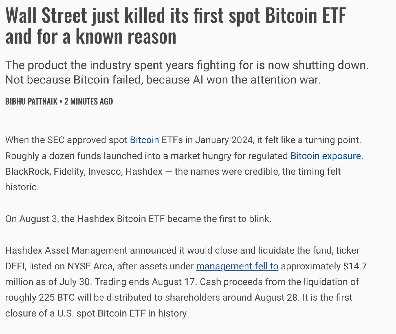 SEC rejects first spot Bitcoin ETF application, citing market manipulation risk
