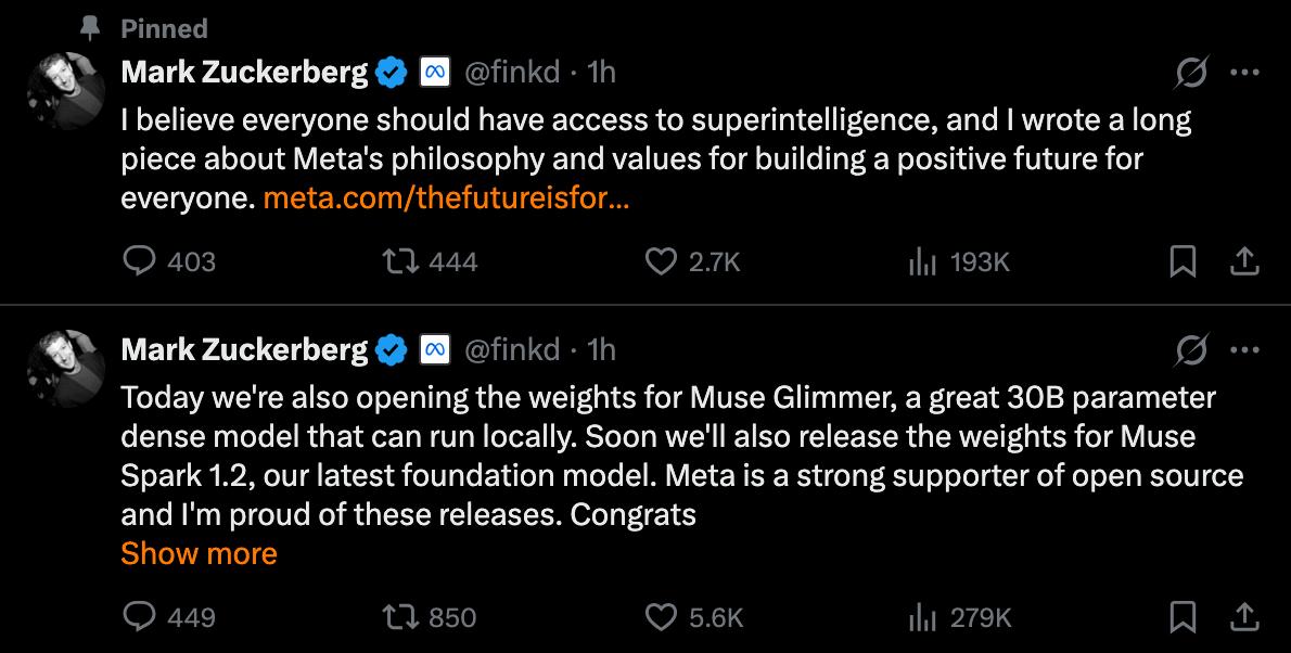 Meta unveils 'The Future Is for Everyone' campaign and publishes Muse 1.2 model weights and new local model Muse Glimmer