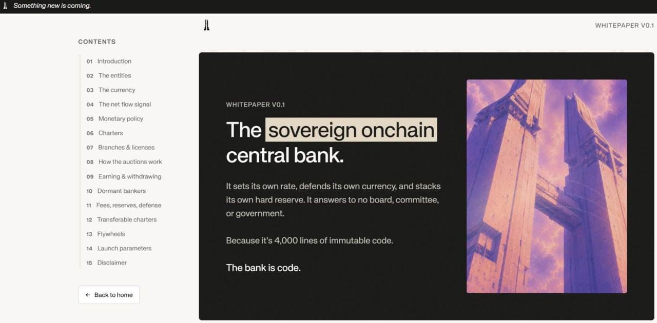 Standard Reserve publishes whitepaper for experimental onchain central bank, using a Uniswap v4 pool to track ETH flows and adjust its operations.