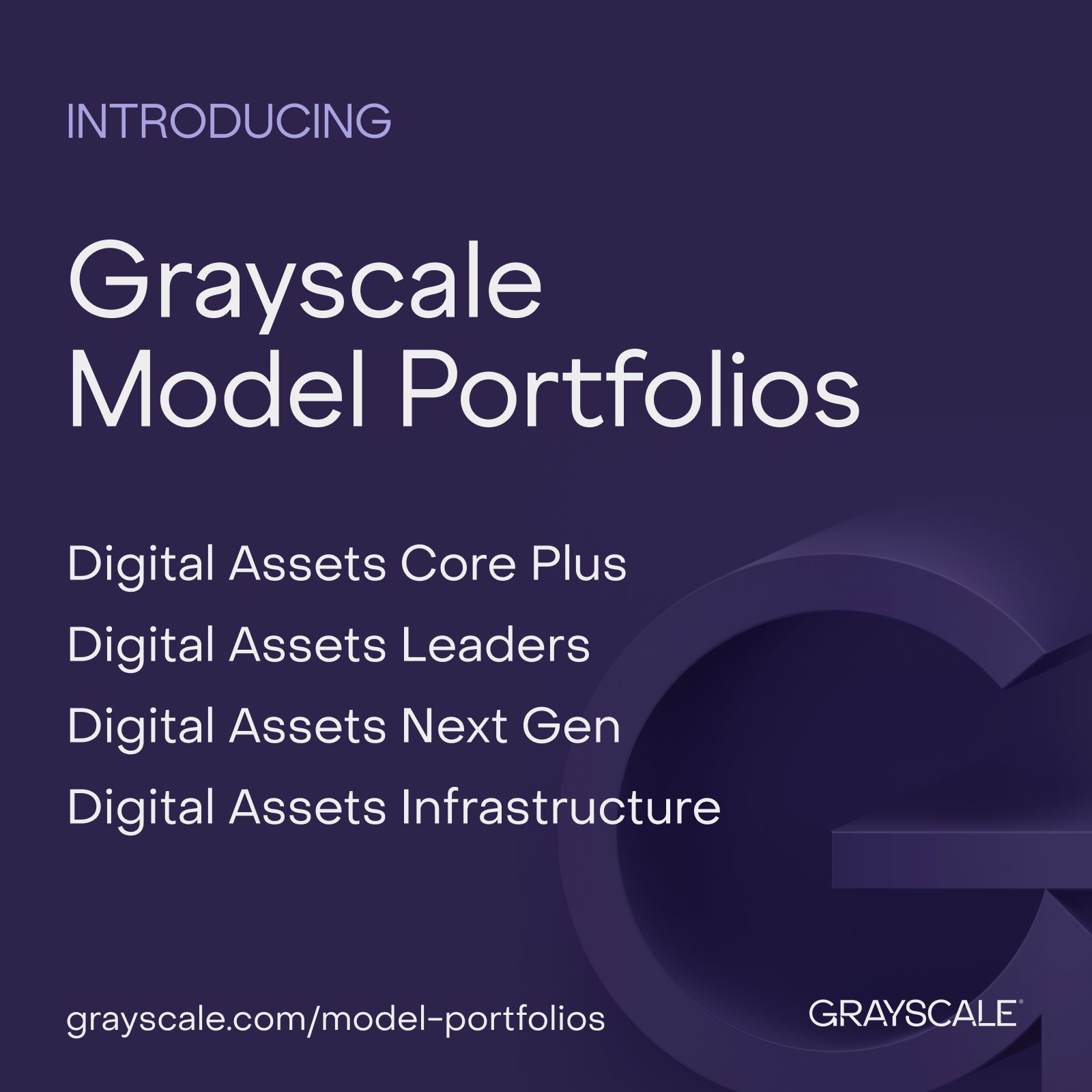 Grayscale launches Model Portfolios with four strategies targeting core assets, emerging tokens, digital infrastructure and the five largest eligible assets