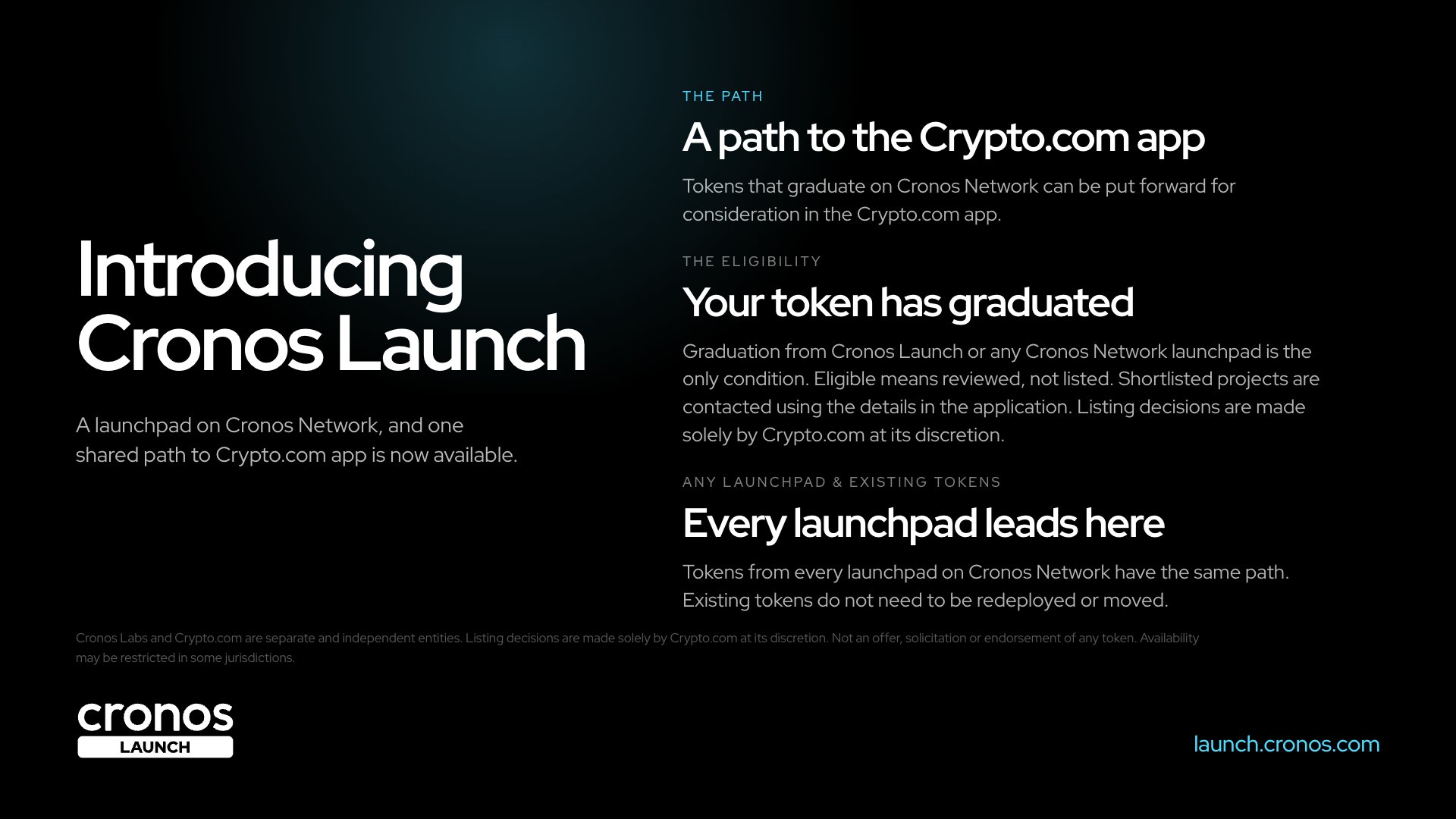 Cronos launches token launchpad with a review path to the Crypto.com app