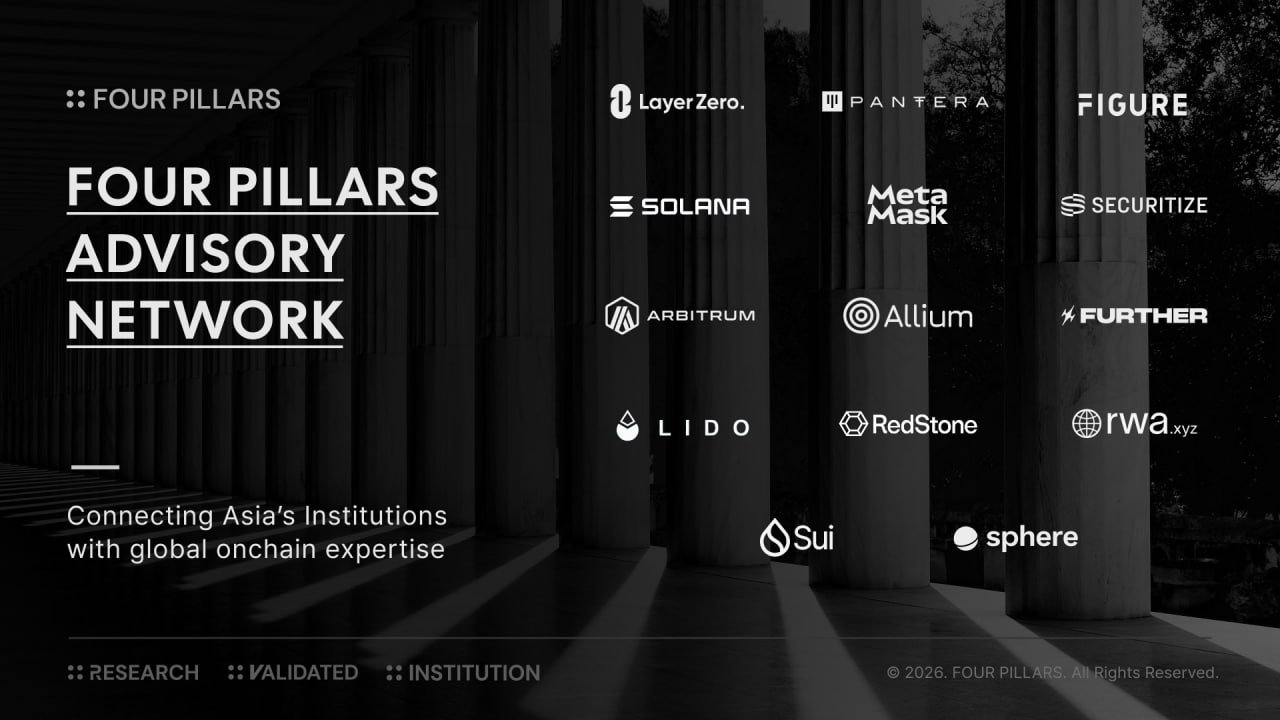 Four Pillars launches advisory network to bridge Asian institutions with onchain protocols