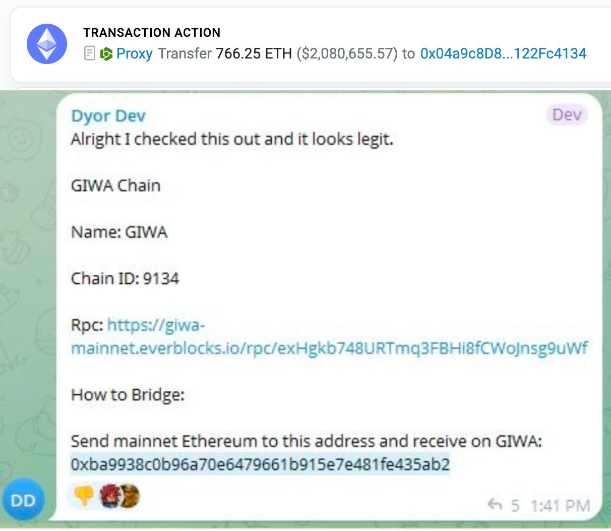 Fake GIWA mainnet RPC and bridge drain over $2M in suspected first fake-L2 scam