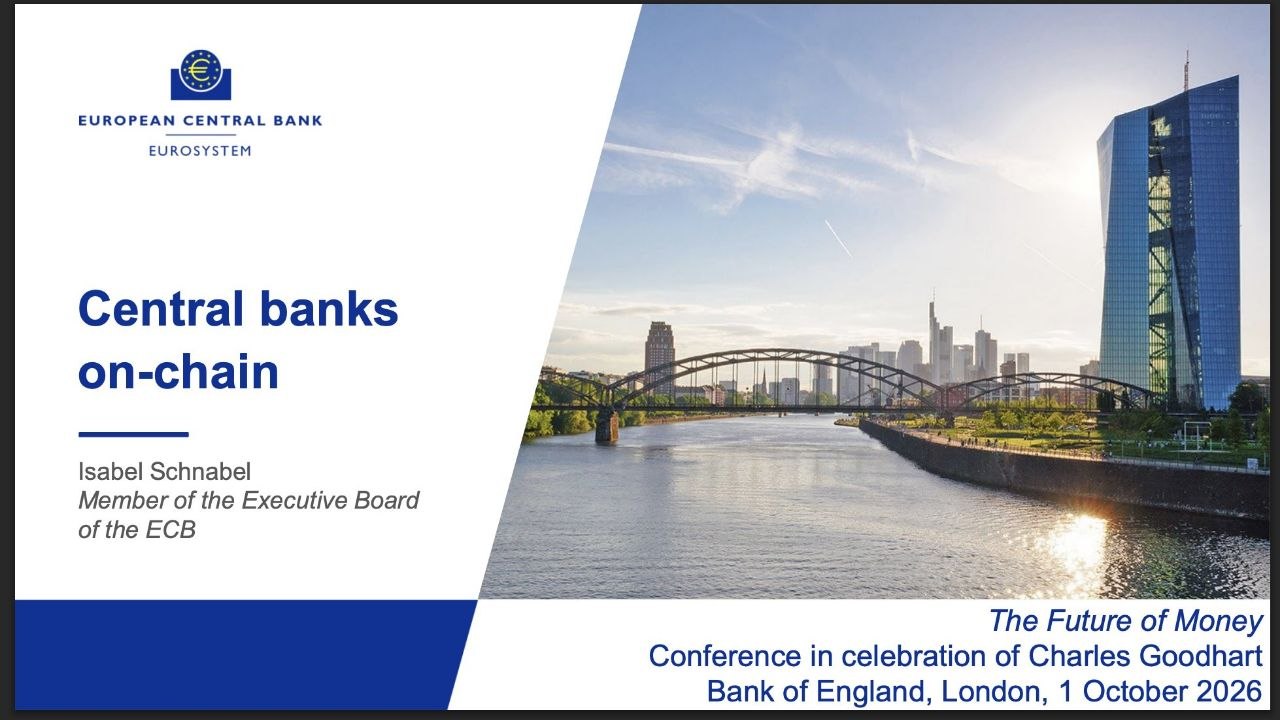 ECB publishes “Central banks on-chain” mapping tokenized central bank money, deposits, securities and stablecoins