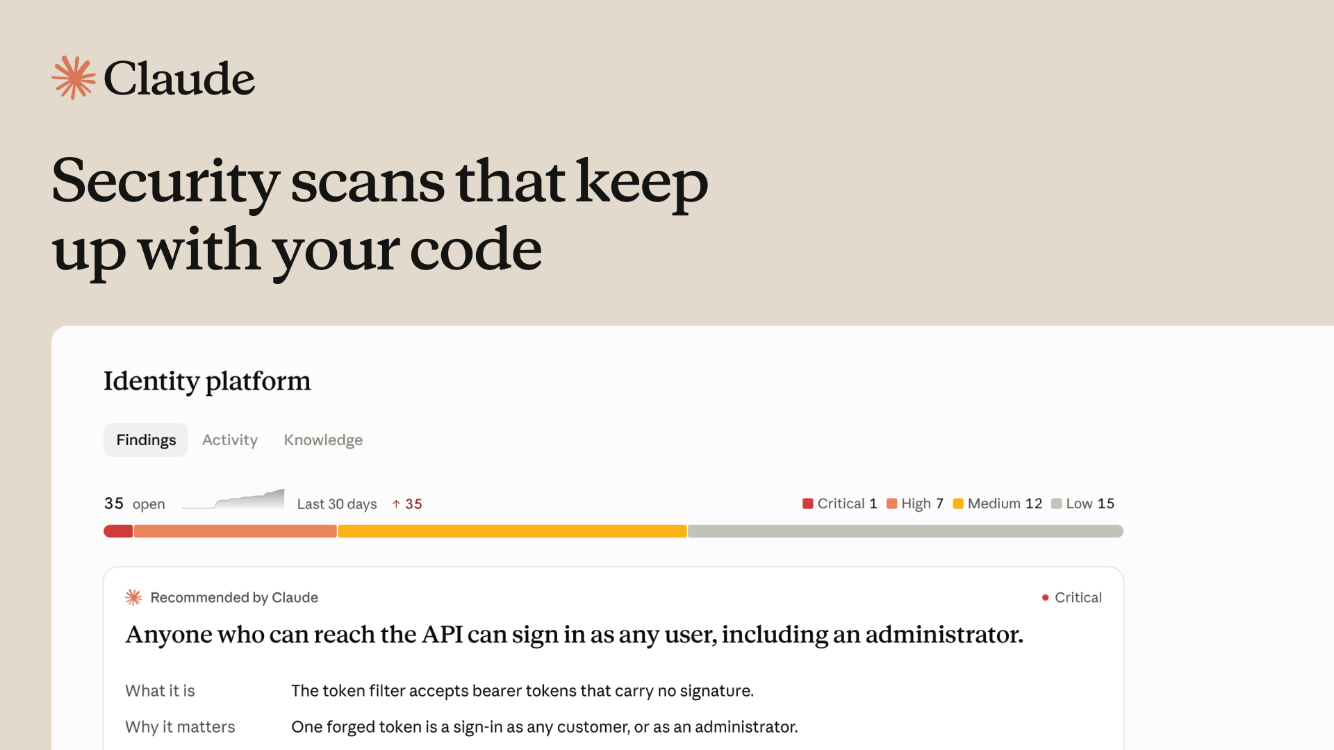 Anthropic launches Claude Security public beta for Enterprise, adding continuous code scans, automatic vulnerability tracking and editable threat models
