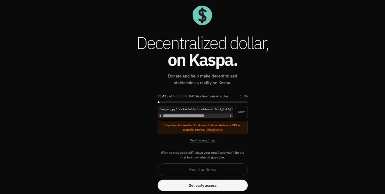 KaspaDollar launches 5 million KAS fundraiser for first decentralized stablecoin on Kaspa